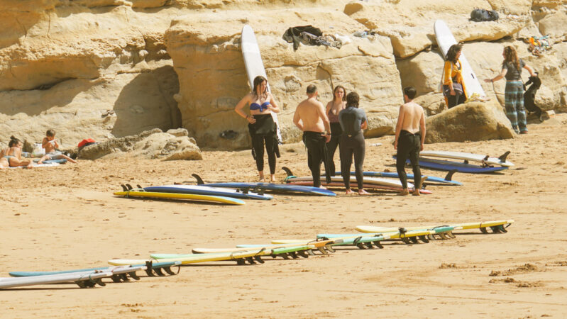 Group Chat about surfing before we enter the water